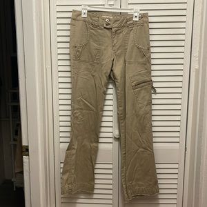 vintage natural reflections khaki cargo pants, low waisted